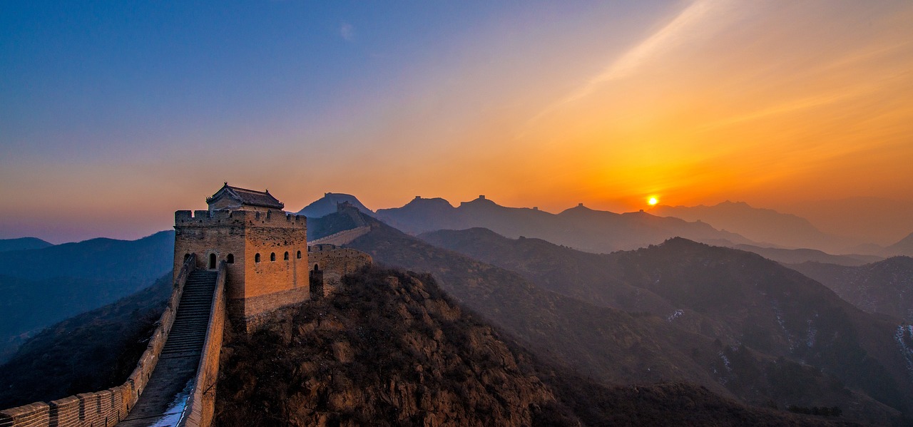 sunset, great wall of china, evening-7157645.jpg